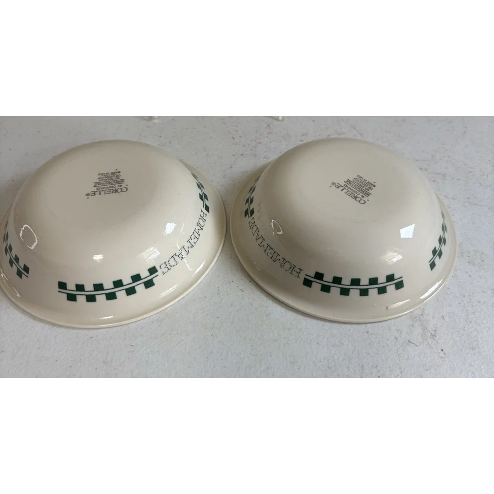 Corelle FARM FRESH Fruit Dessert Berry Bowls Green Check Set of 2 Corning 5.5